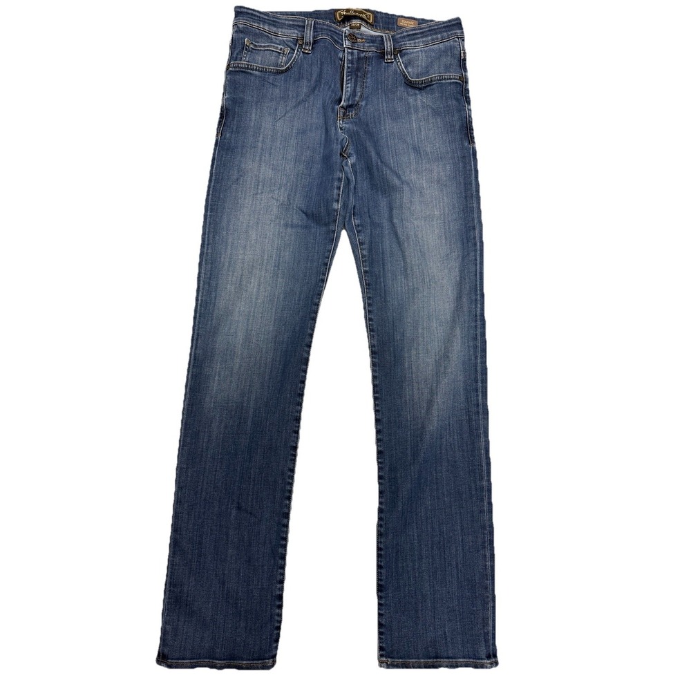 34 Heritage Jeans Mens‎ 33x34 Blue Courage Mid Rise Straight Stretch Comfort